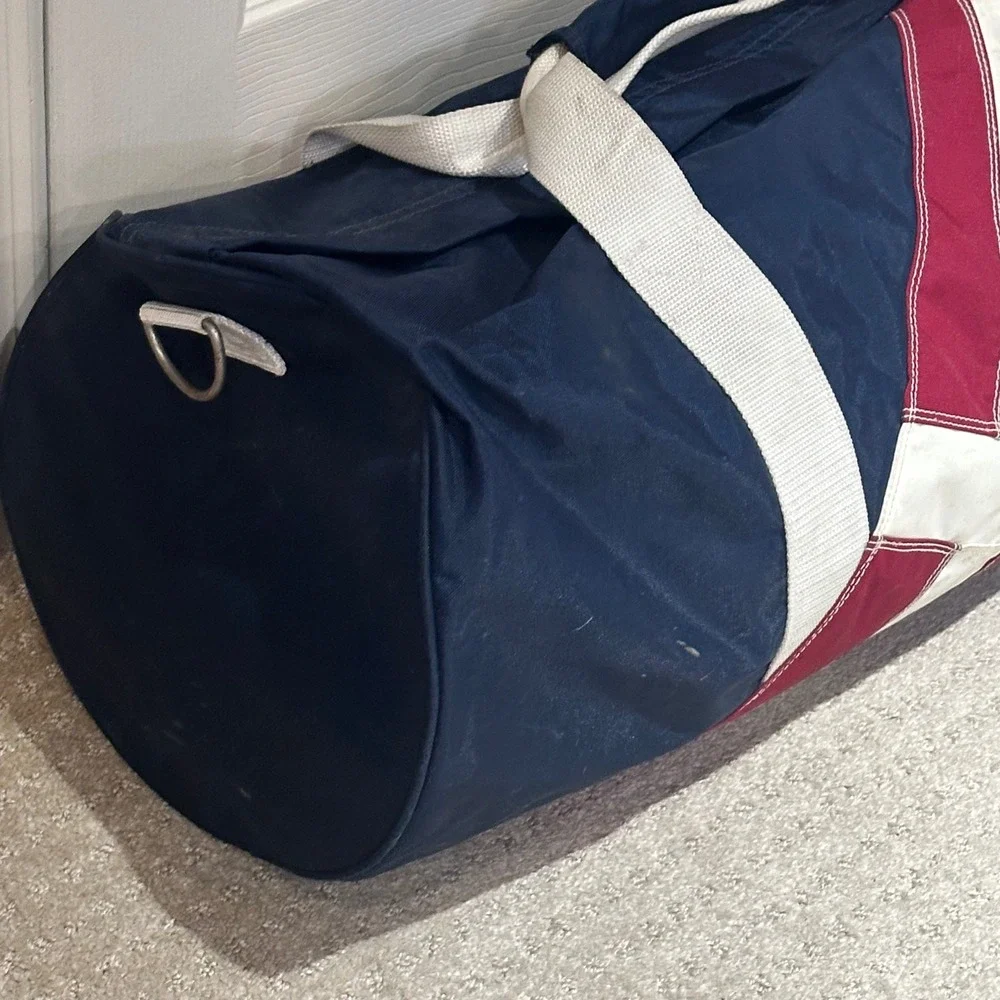 Tommy Hilfiger Vintage Duffel Bag Navy Red White missing strap
